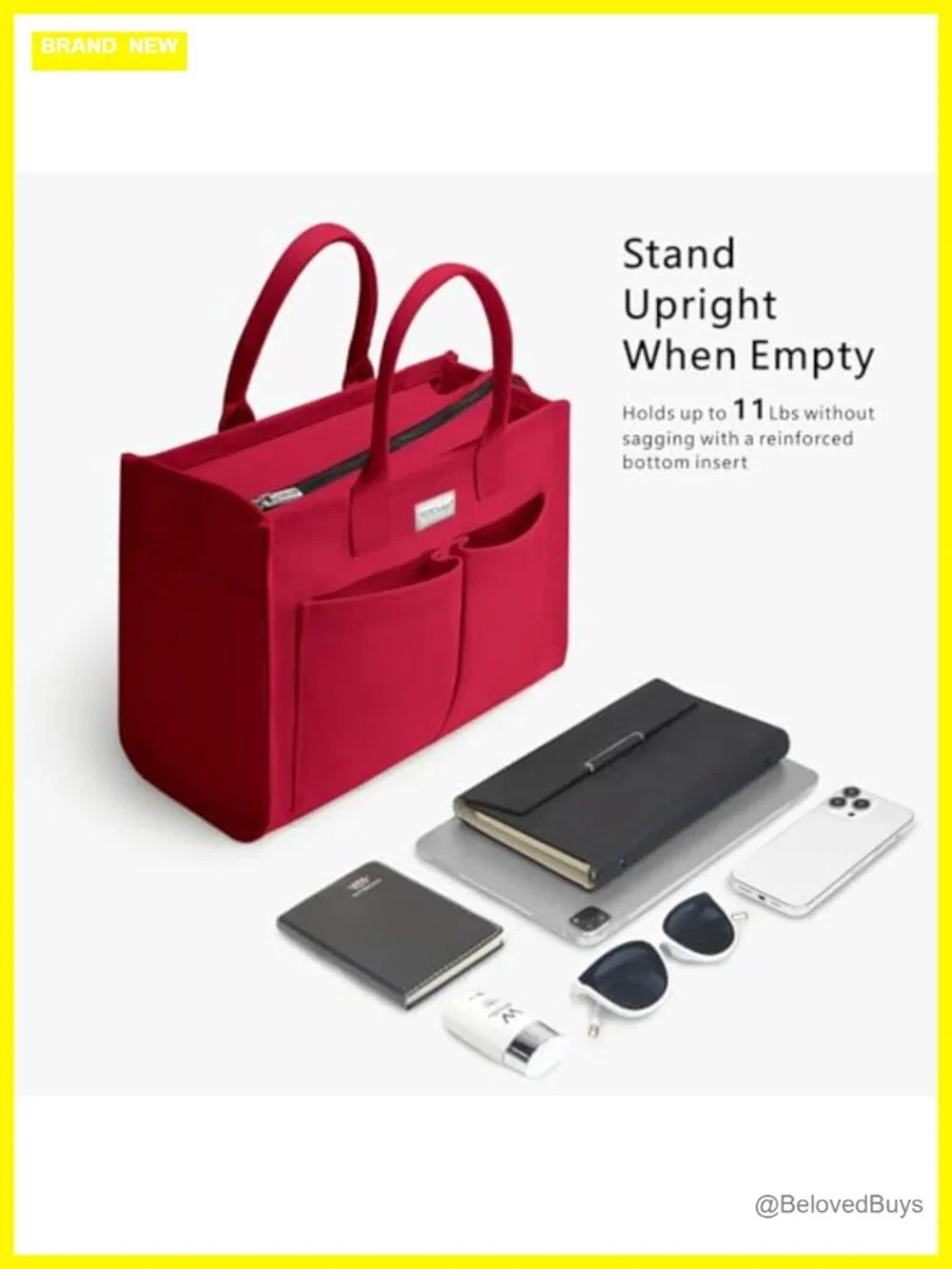Heavy-Duty Canvas Tote Bag with Adjustable Crossbody Strap, 9 Pockets